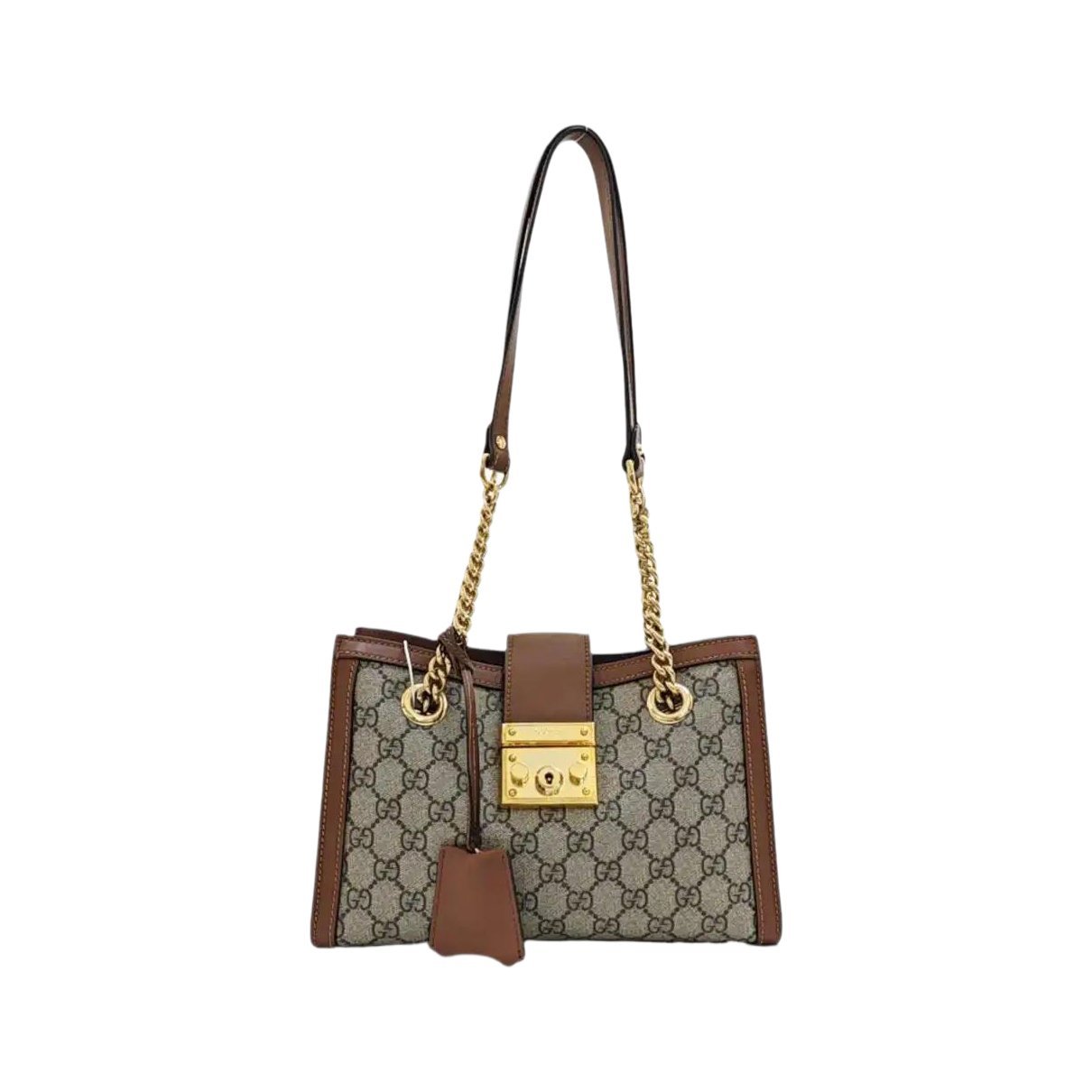 Padlock leather handbag