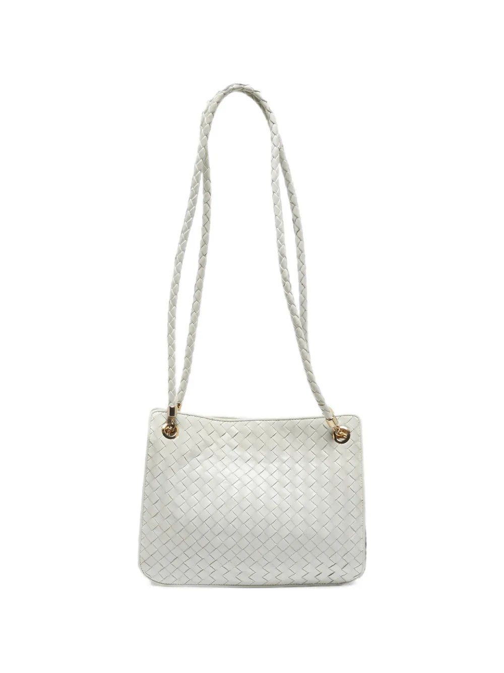 Intrecciato-weave leather shoulder bag