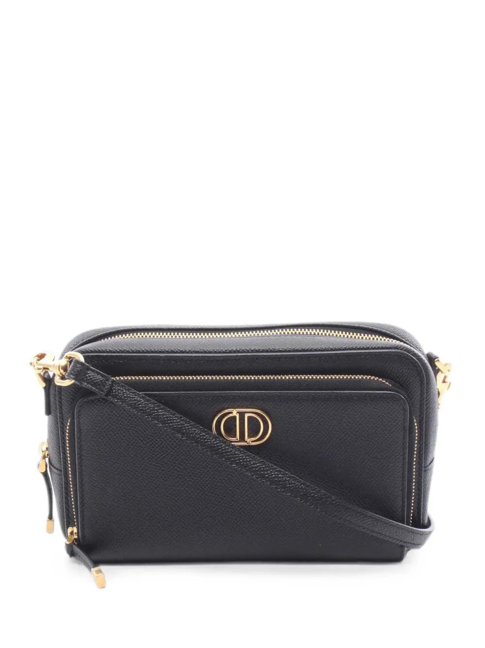 2020-2026 Grained Calfskin Caro Double Pouch crossbody bag