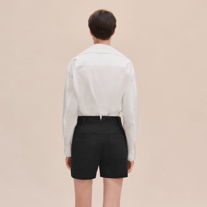 Noir Double Cotton Twill Shorts