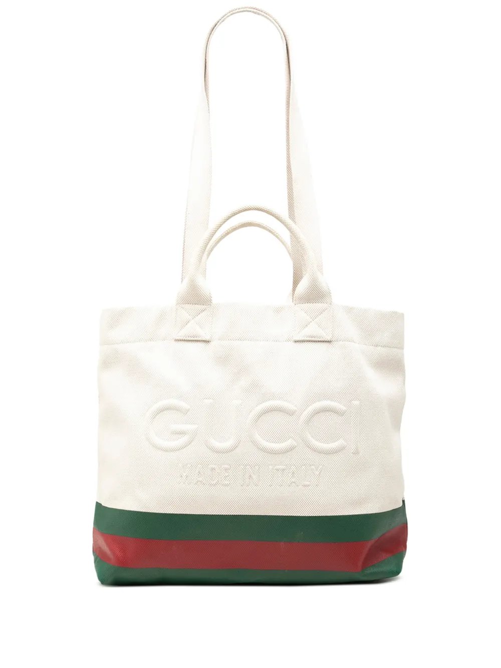 2016-2026 Canvas Web Embossed Logo Tote satchel