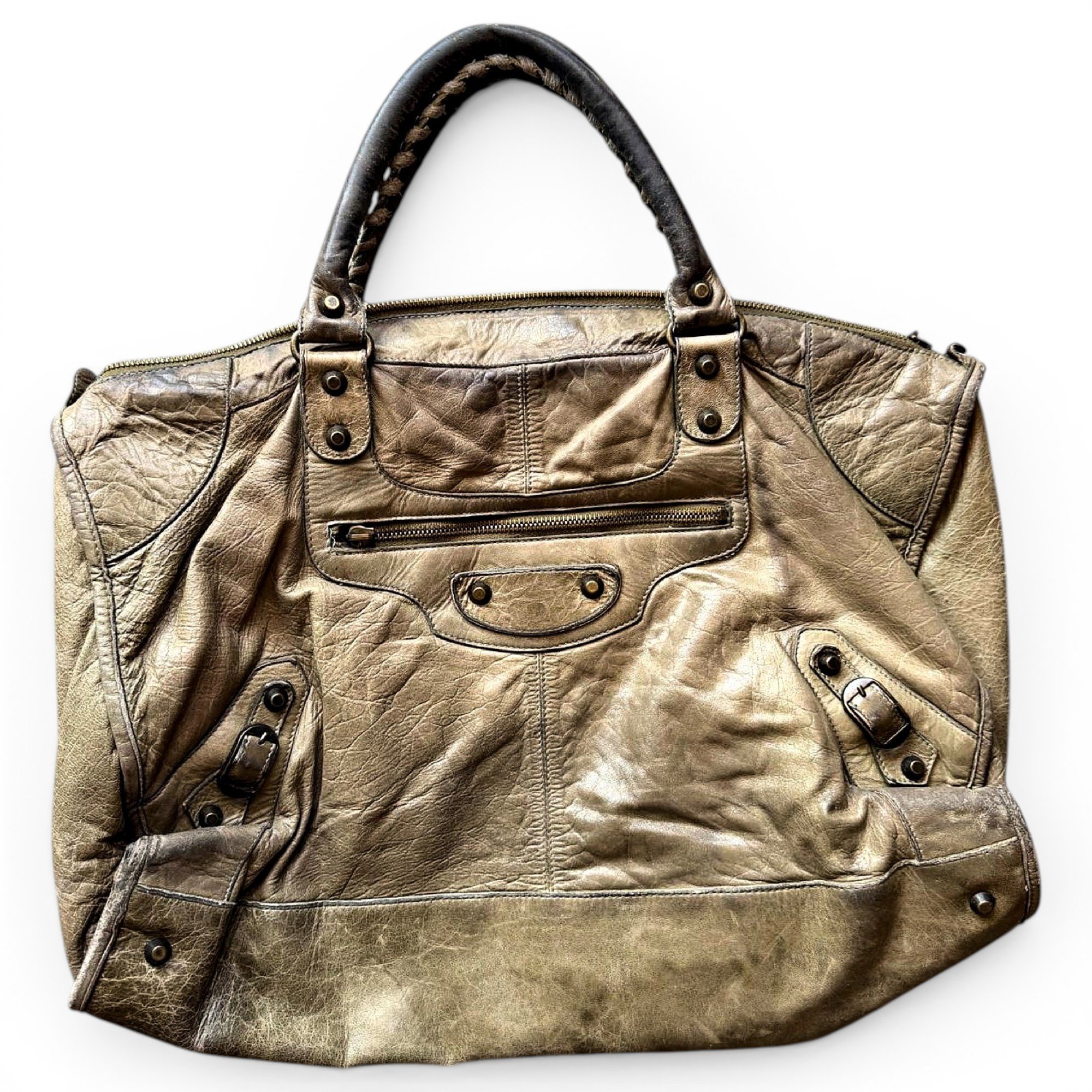 City leather handbag
