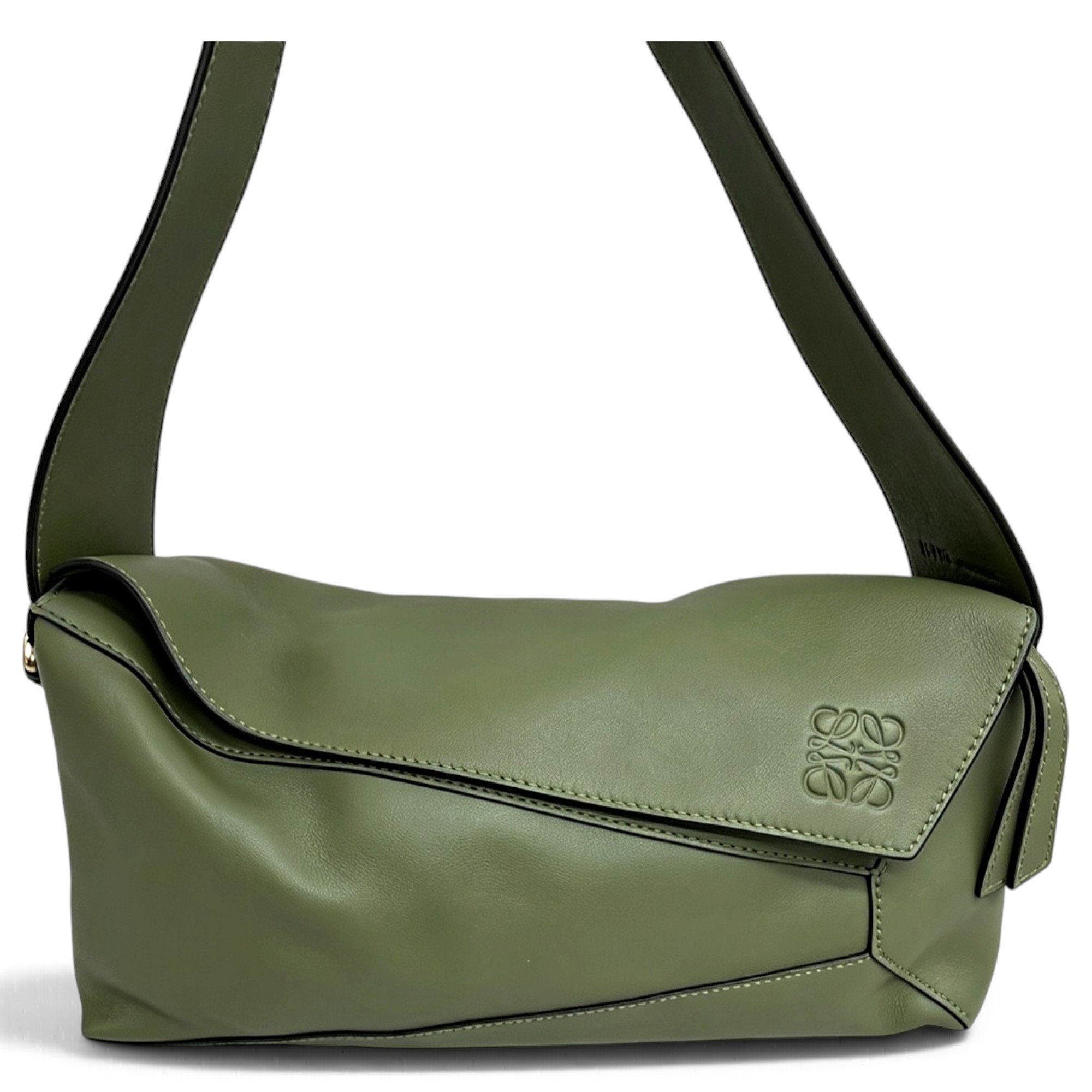 Puzzle leather handbag