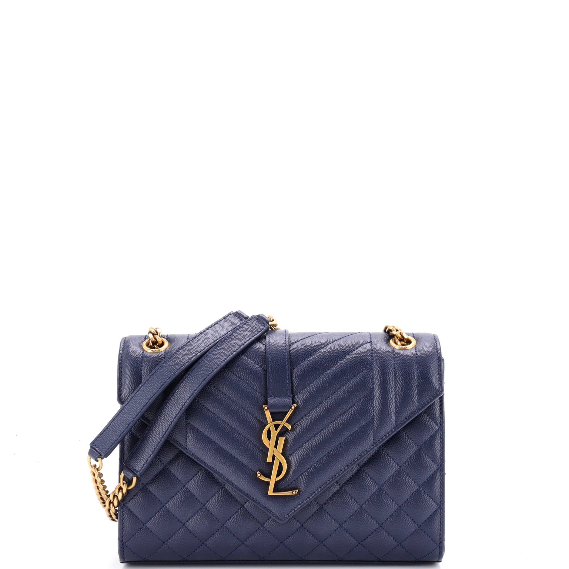 Classic Monogram Envelope Satchel Mixed Matelasse Leather Medium