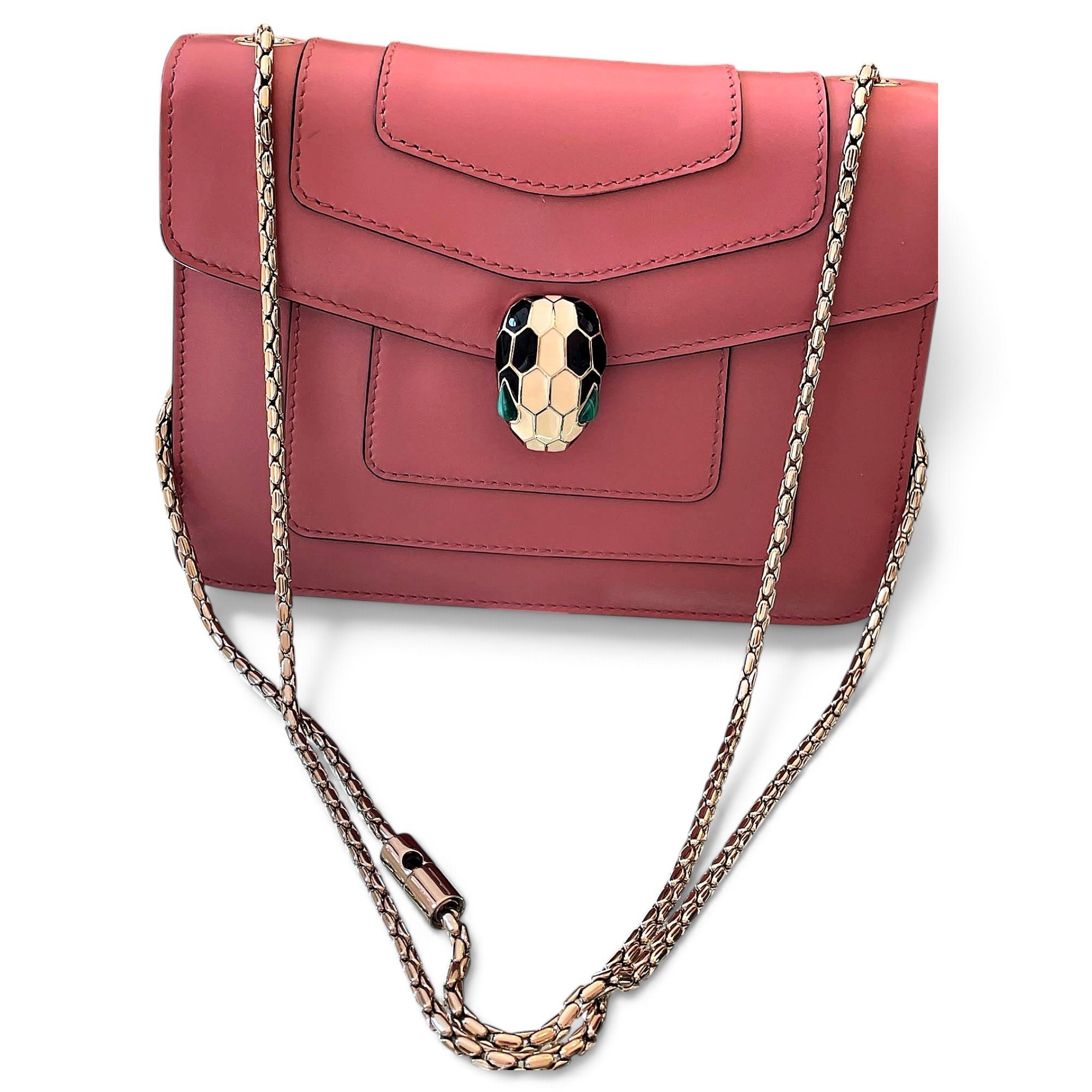Bvlgari Serpenti leather clutch bag