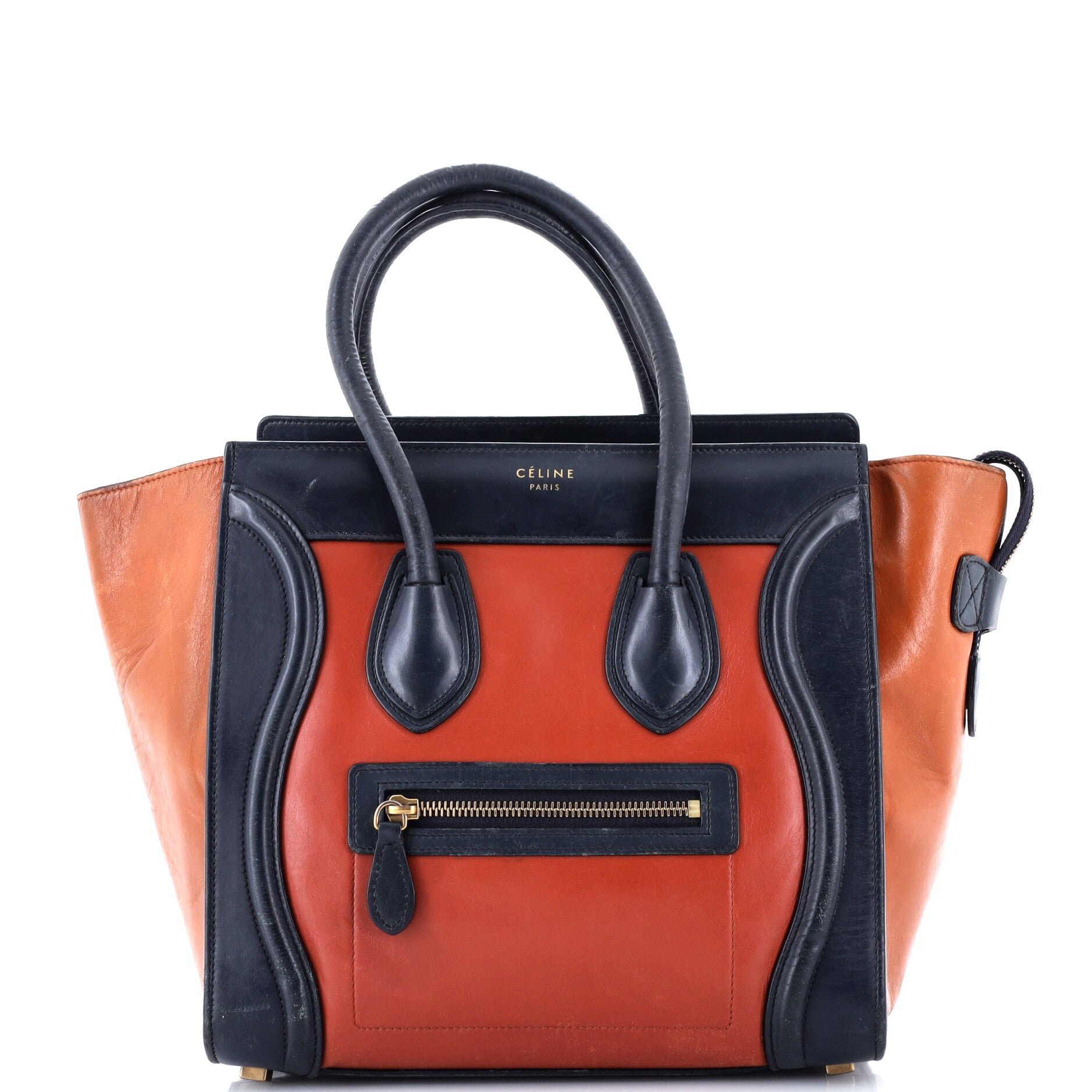 Tricolor Luggage Bag Leather Micro
