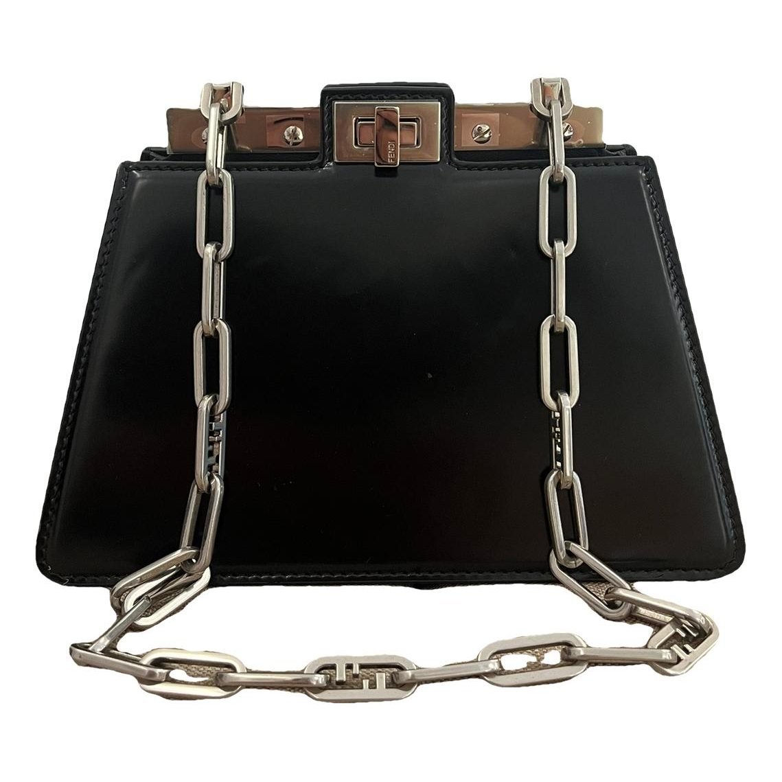 Peekaboo Cut patent leather handbag
