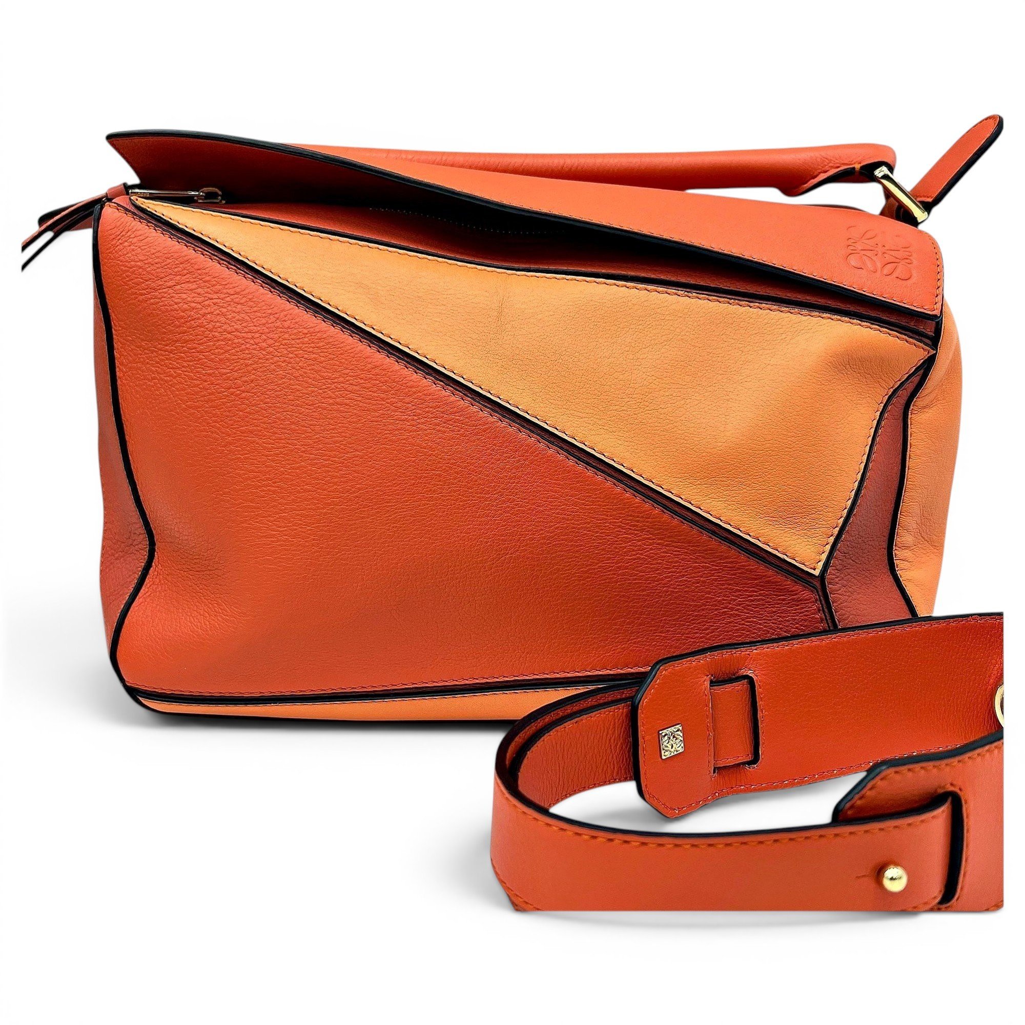 Puzzle leather handbag
