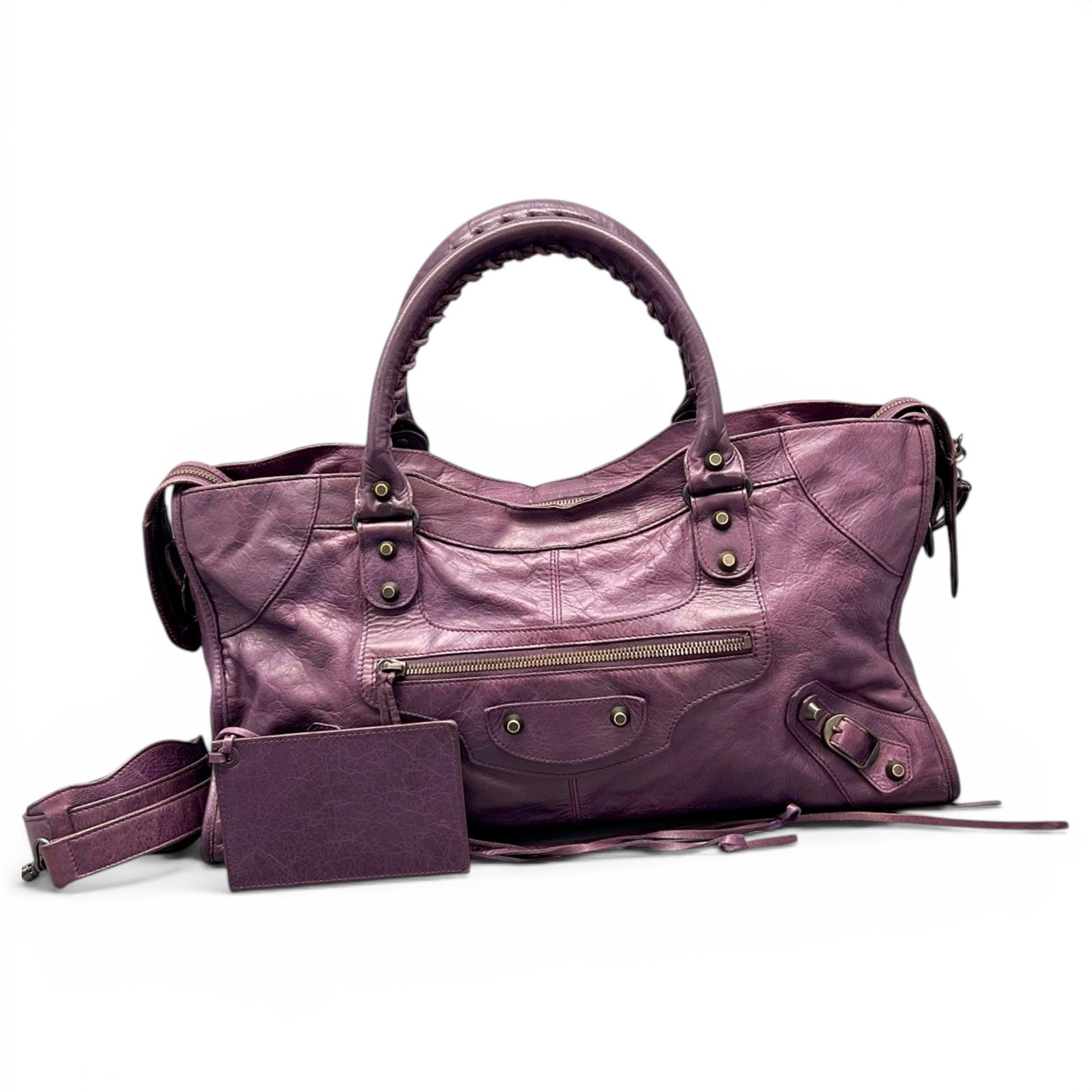 City leather handbag