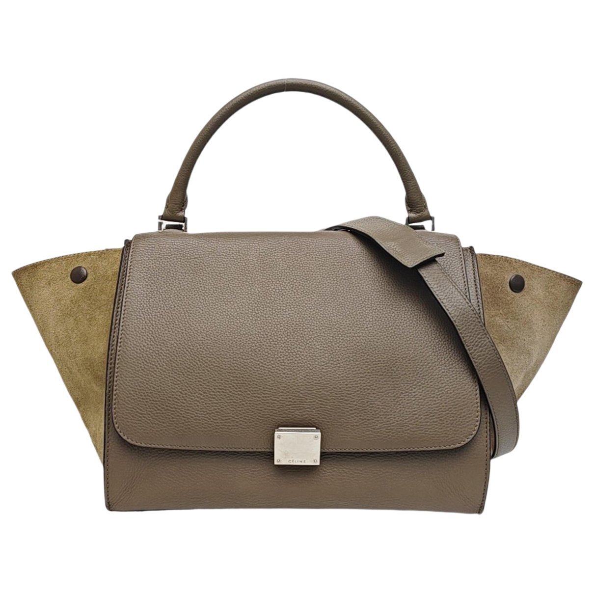 Trapèze leather handbag