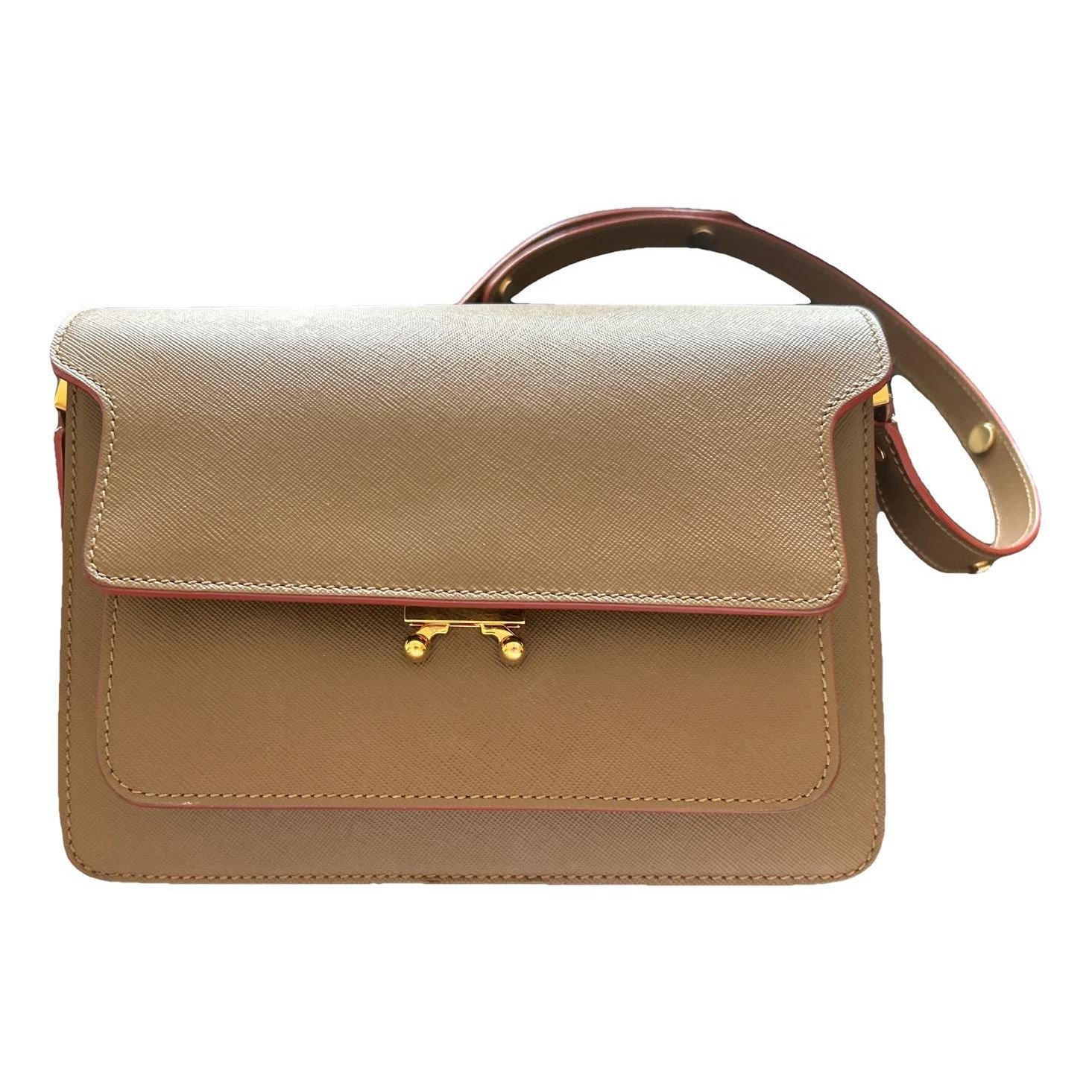 Trunk leather crossbody bag