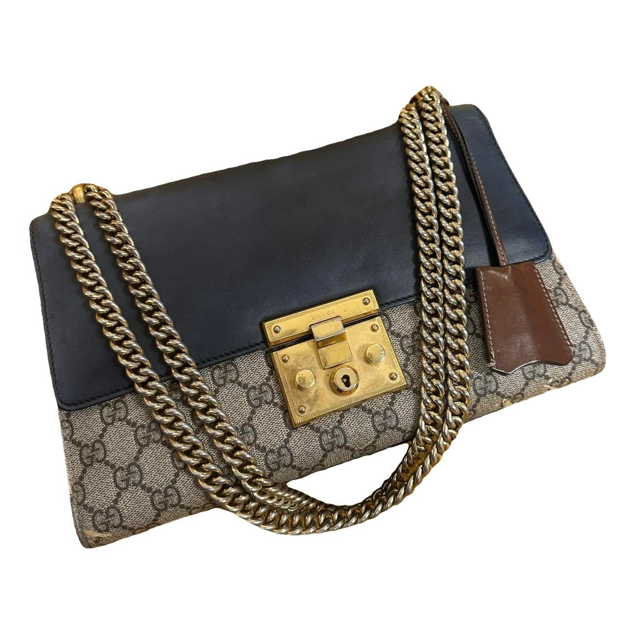 Padlock leather handbag