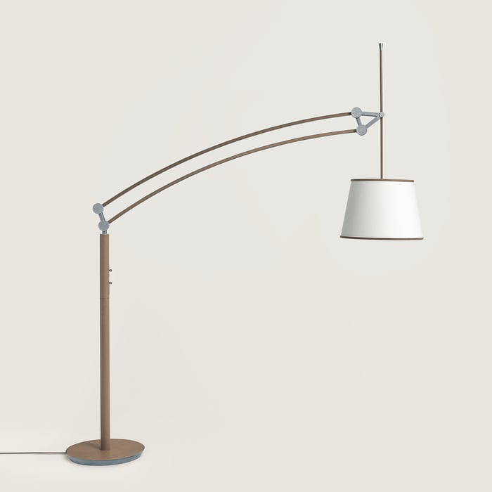 Étoupe Pantographe Arc Floor Lamp