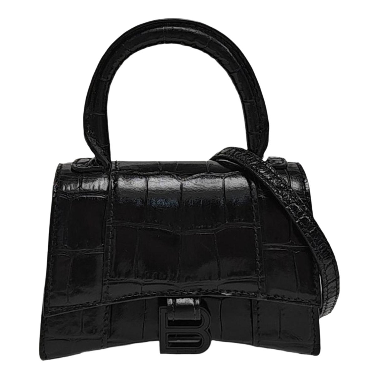 Hourglass leather handbag