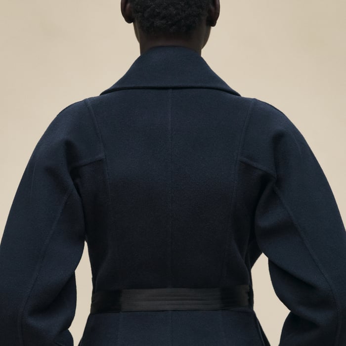 Bleu Noir Long Cashmere Coat