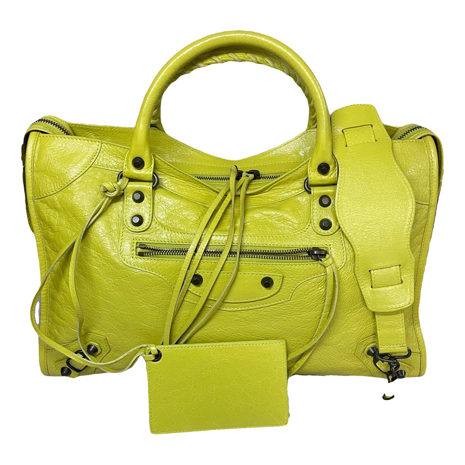 City leather handbag