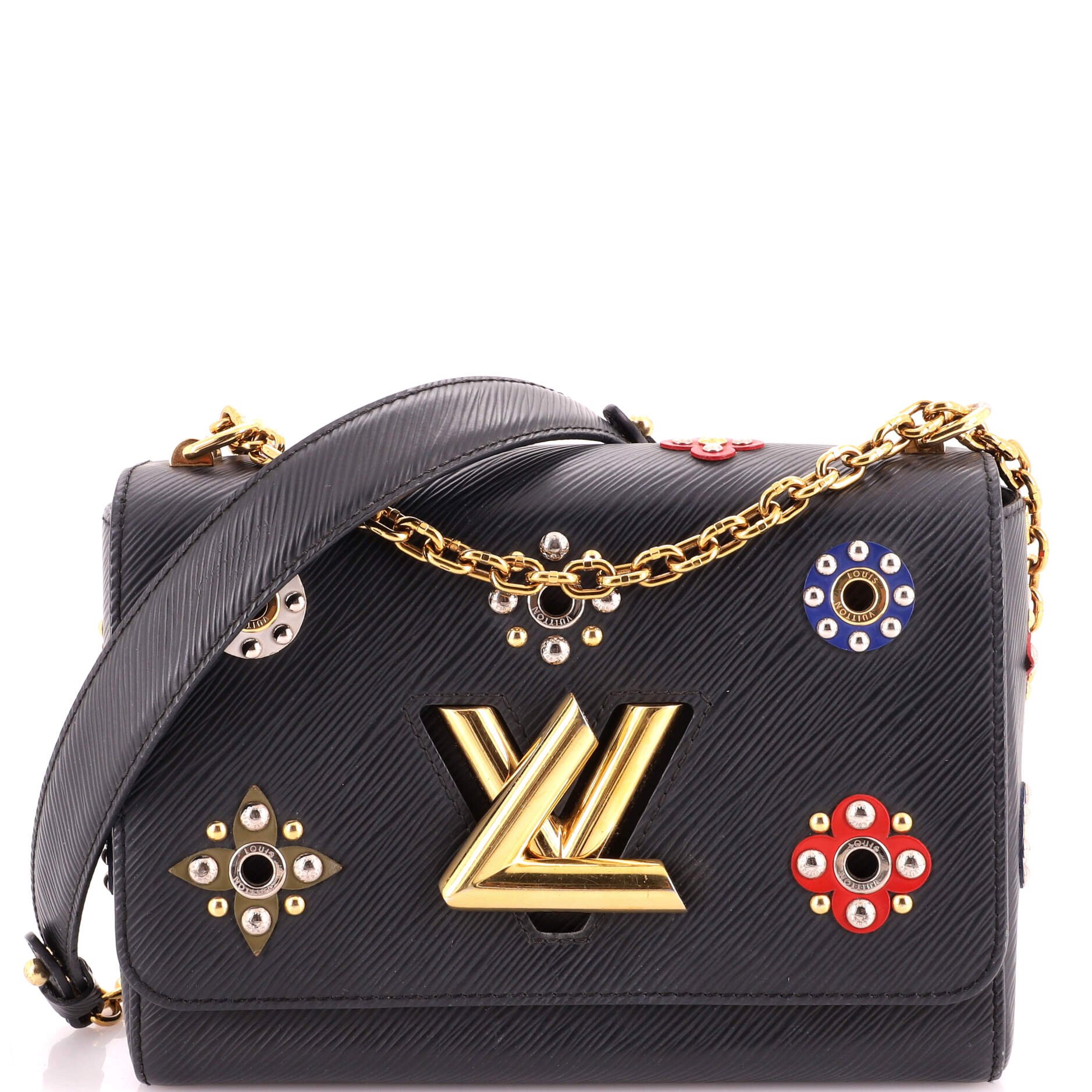Twist Handbag Limited Edition Flower Embellished Epi Leather MM