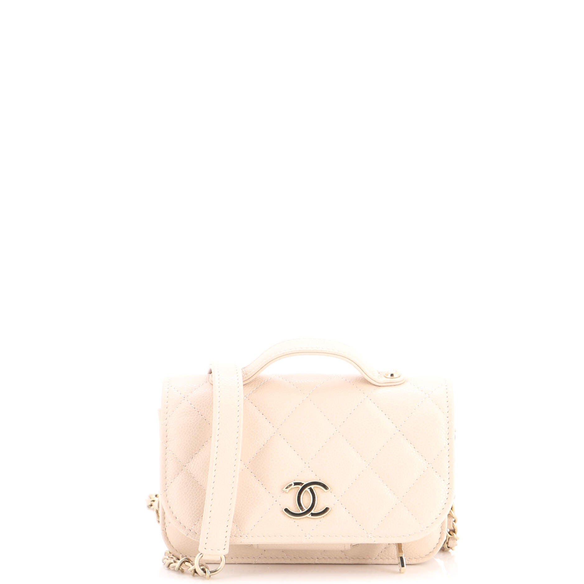 Business Affinity Flap Clutch with Chain Quilted Caviar