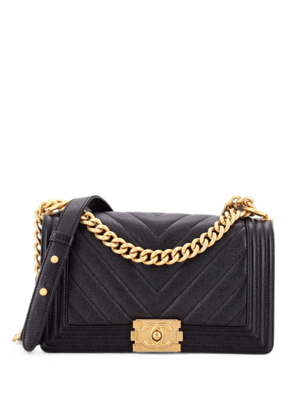 Boy Flap Bag Chevron Caviar Old Medium shoulder bag