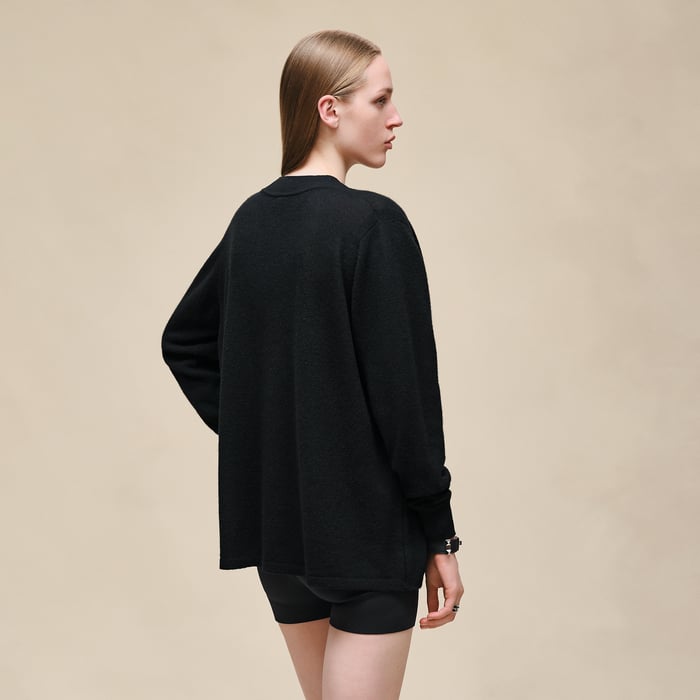 Noir Cashmere Long-sleeve Sweater