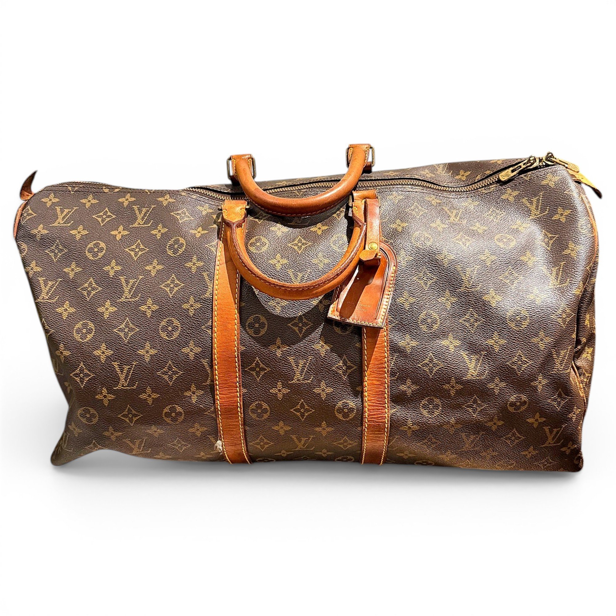 Keepall leather travel bag