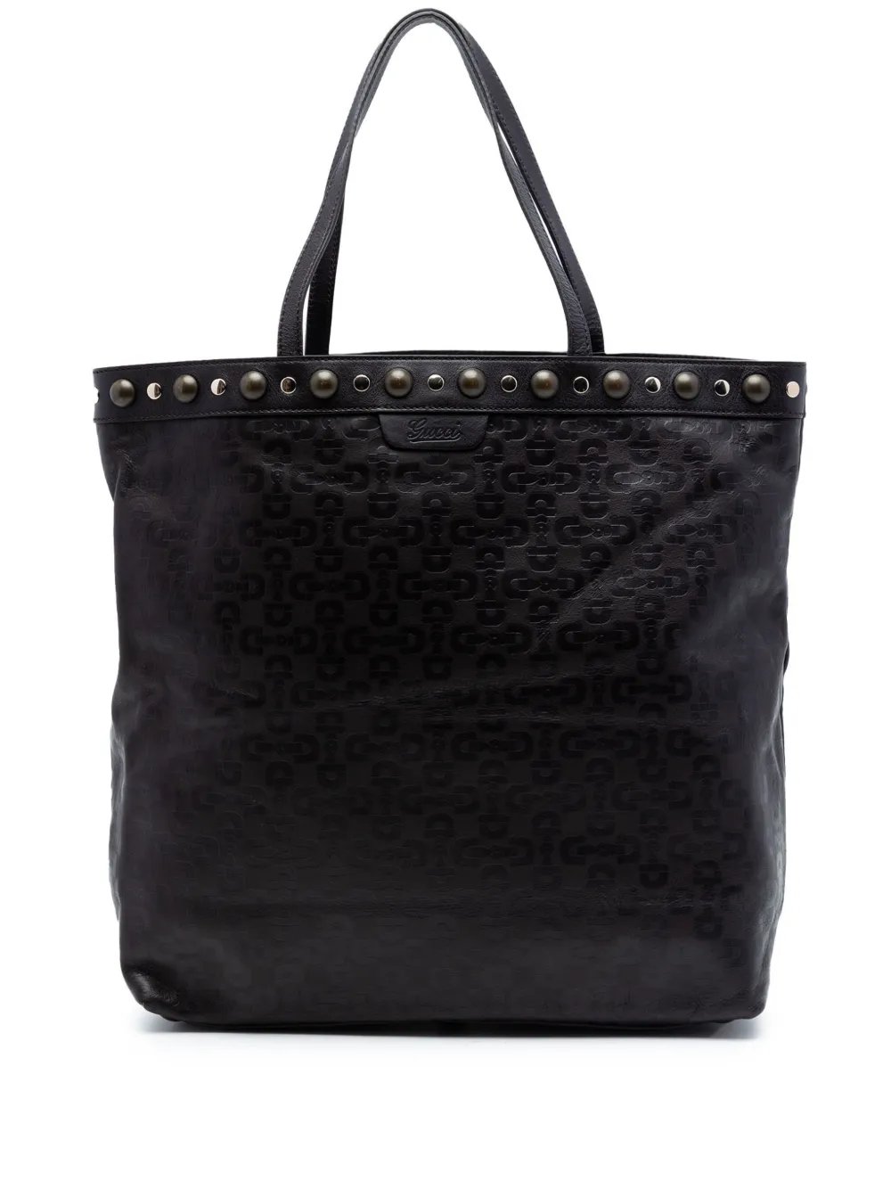 2016-2026 Embossed Studded Leather Horsebit tote bag