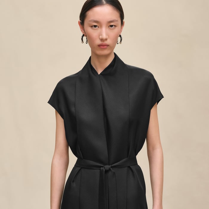 Noir Ascot Collar Dress