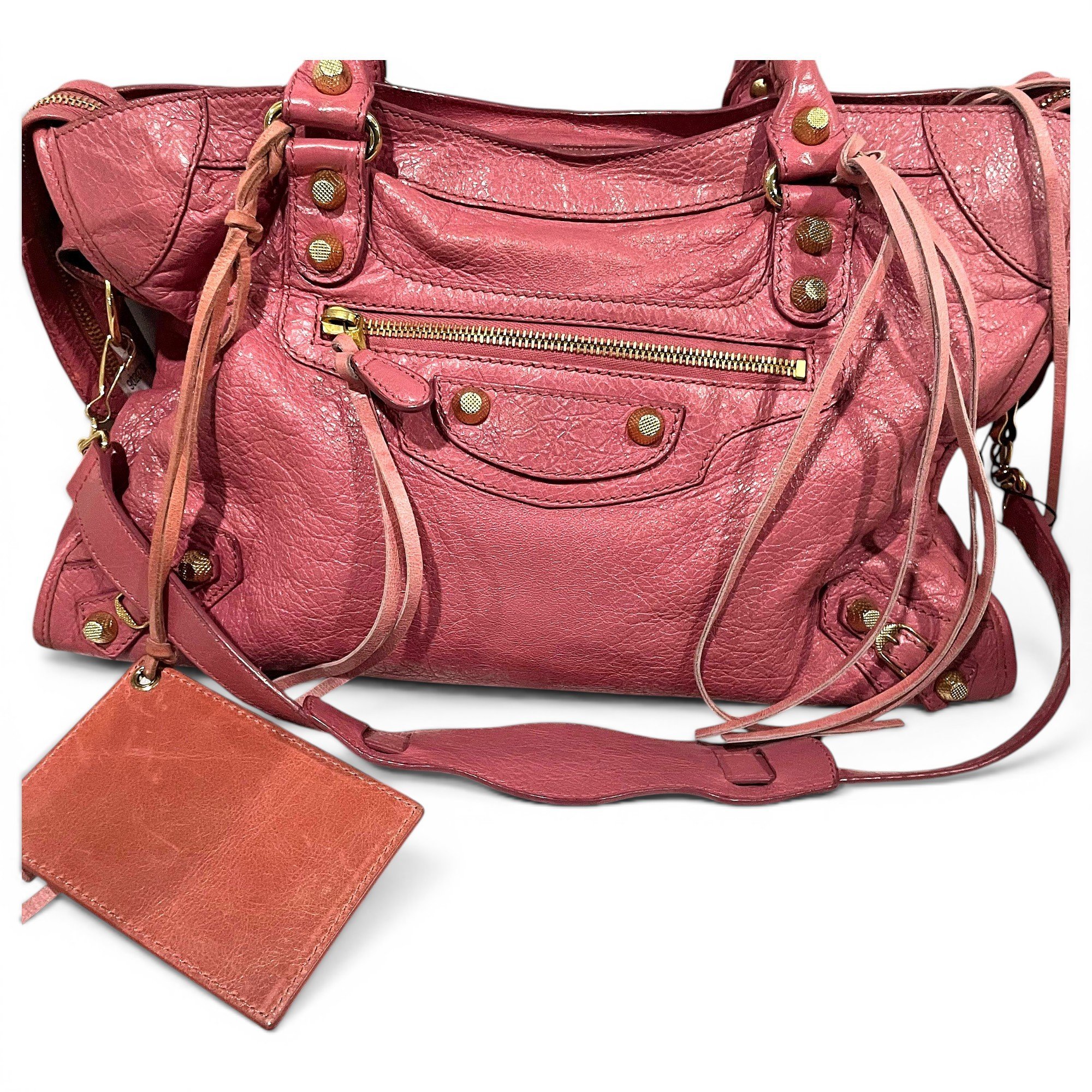 City leather handbag