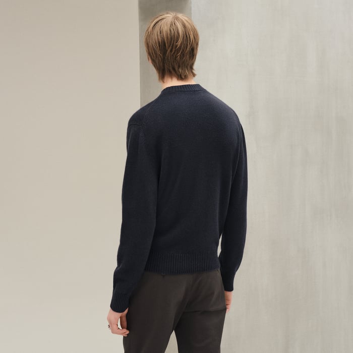 Marine Cashmere "Cheval Tangram" Crewneck Sweater