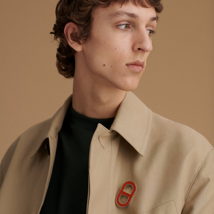 Orange Chaine d'Ancre Brooch
