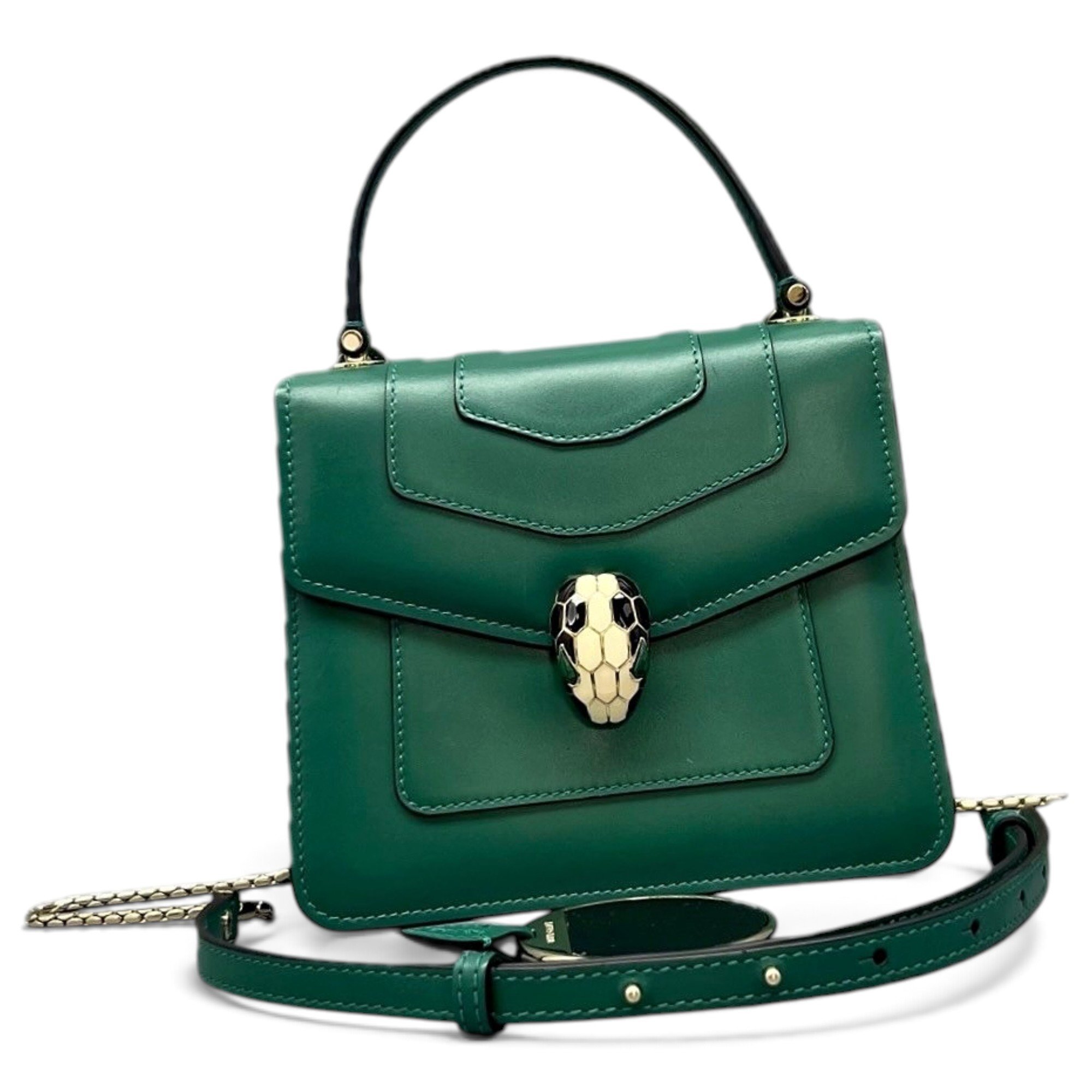 Serpenti leather handbag