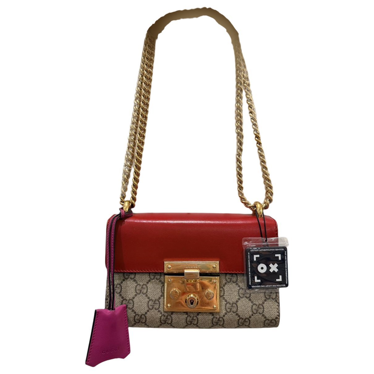 Padlock leather handbag