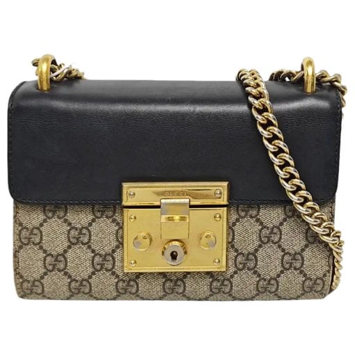 Padlock leather crossbody bag