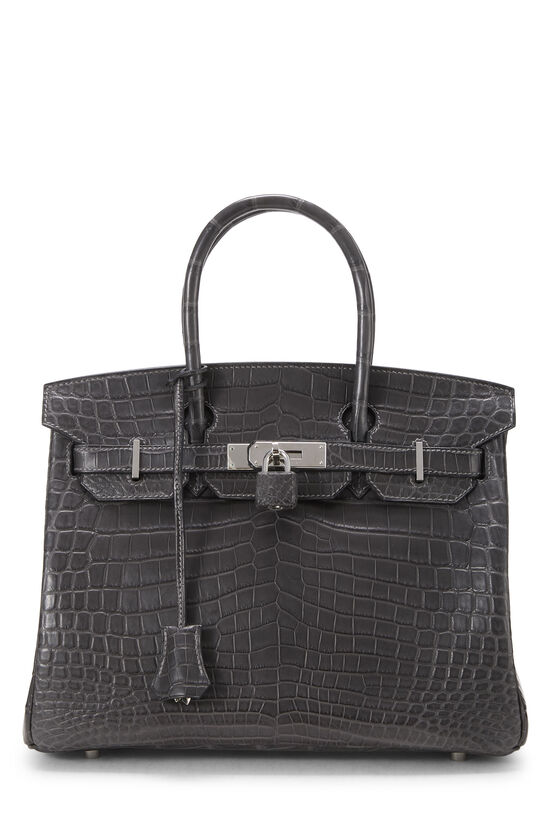Hermes Graphite Niloticus Crocodile Birkin 30