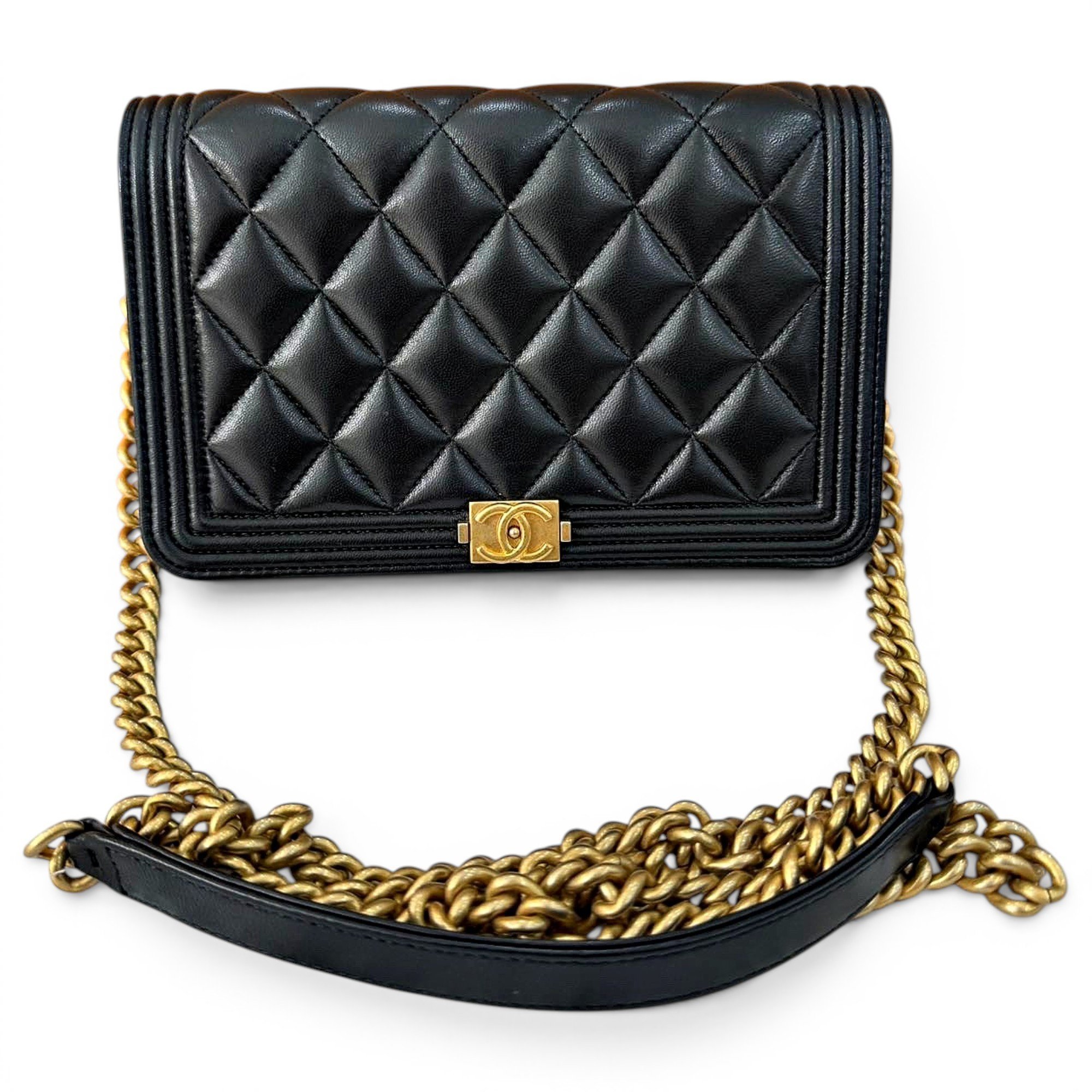Wallet On Chain Boy leather crossbody bag