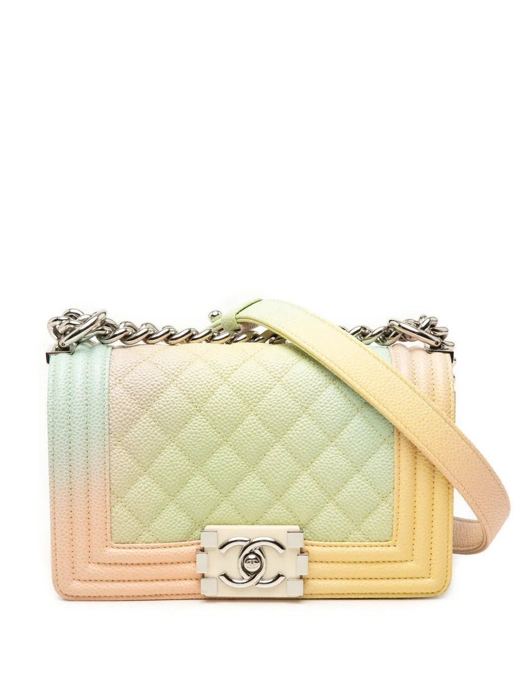 2018 Small Quilted Caviar Rainbow Boy Flap crossbody bag