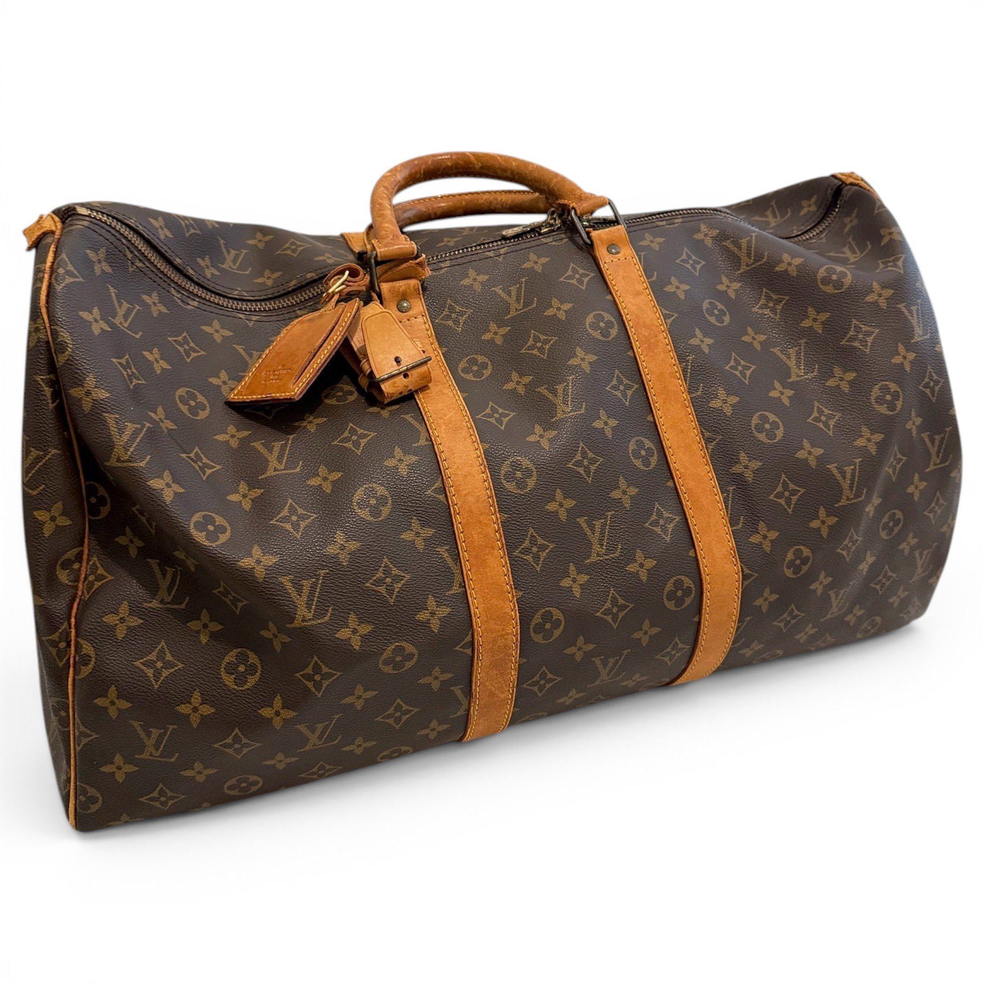 Keepall leather travel bag