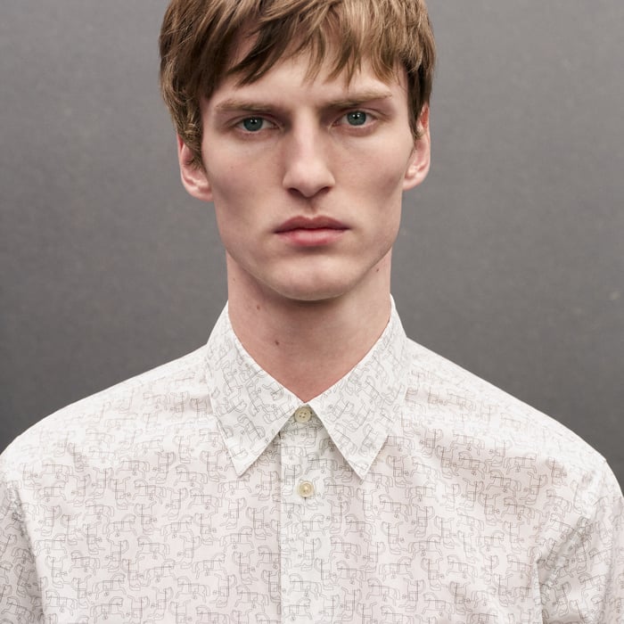 Blanc "Quadrigalop" Straight Cut Shirt With Louis Collar