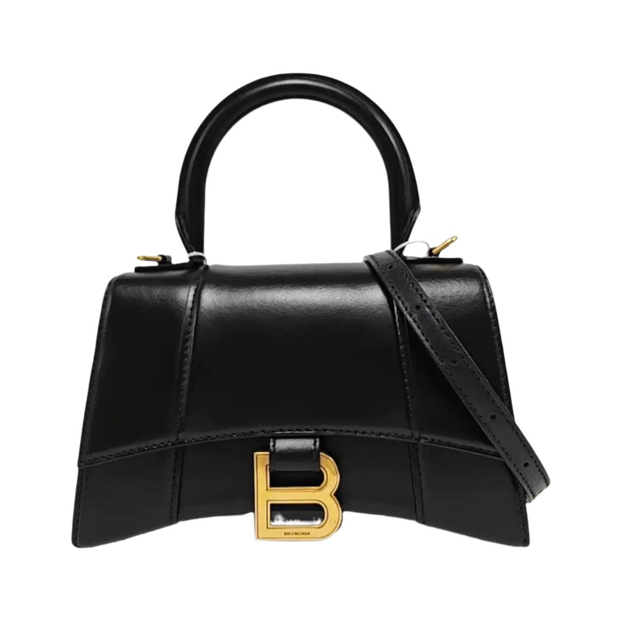 Hourglass leather handbag