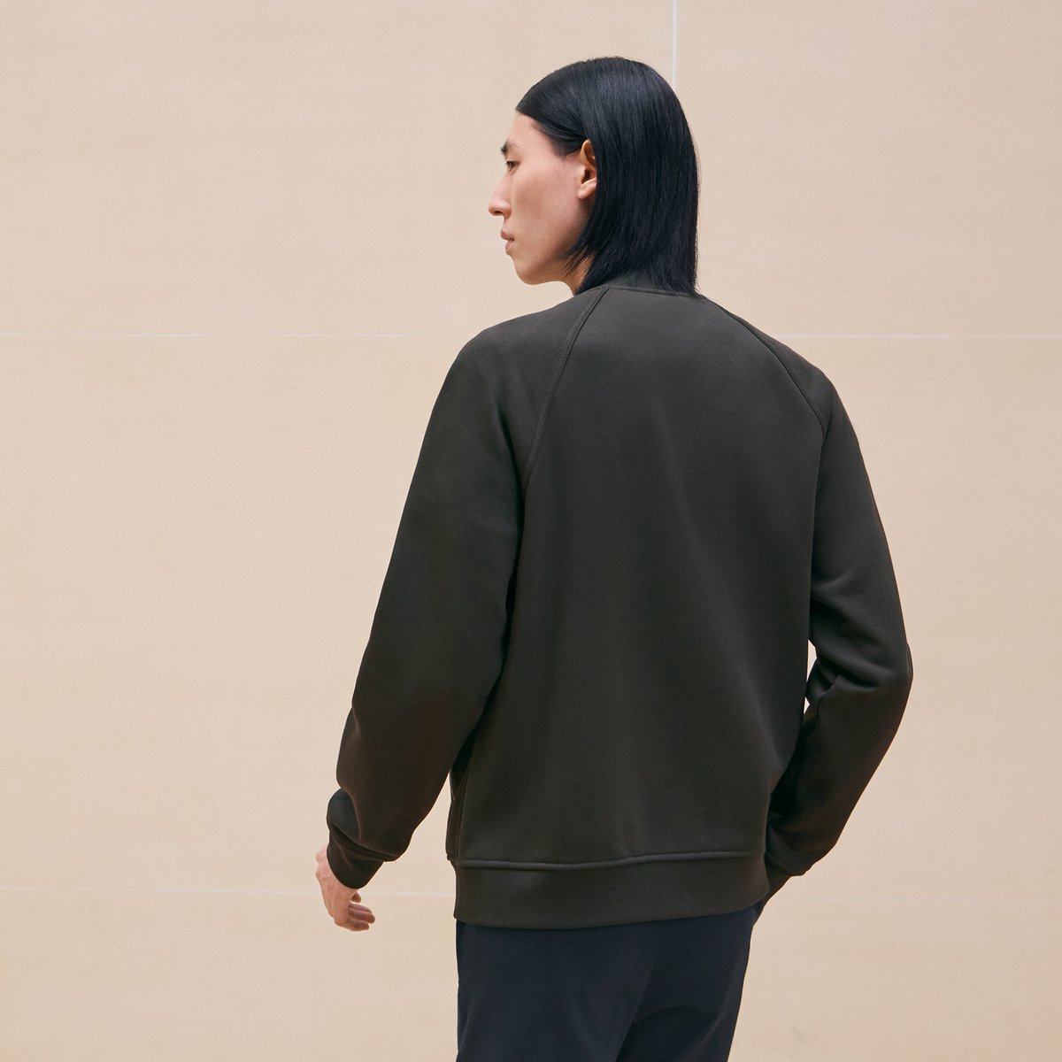 Kaki "Metallerie Au Carre" Varsity Jacket With Leather Detail