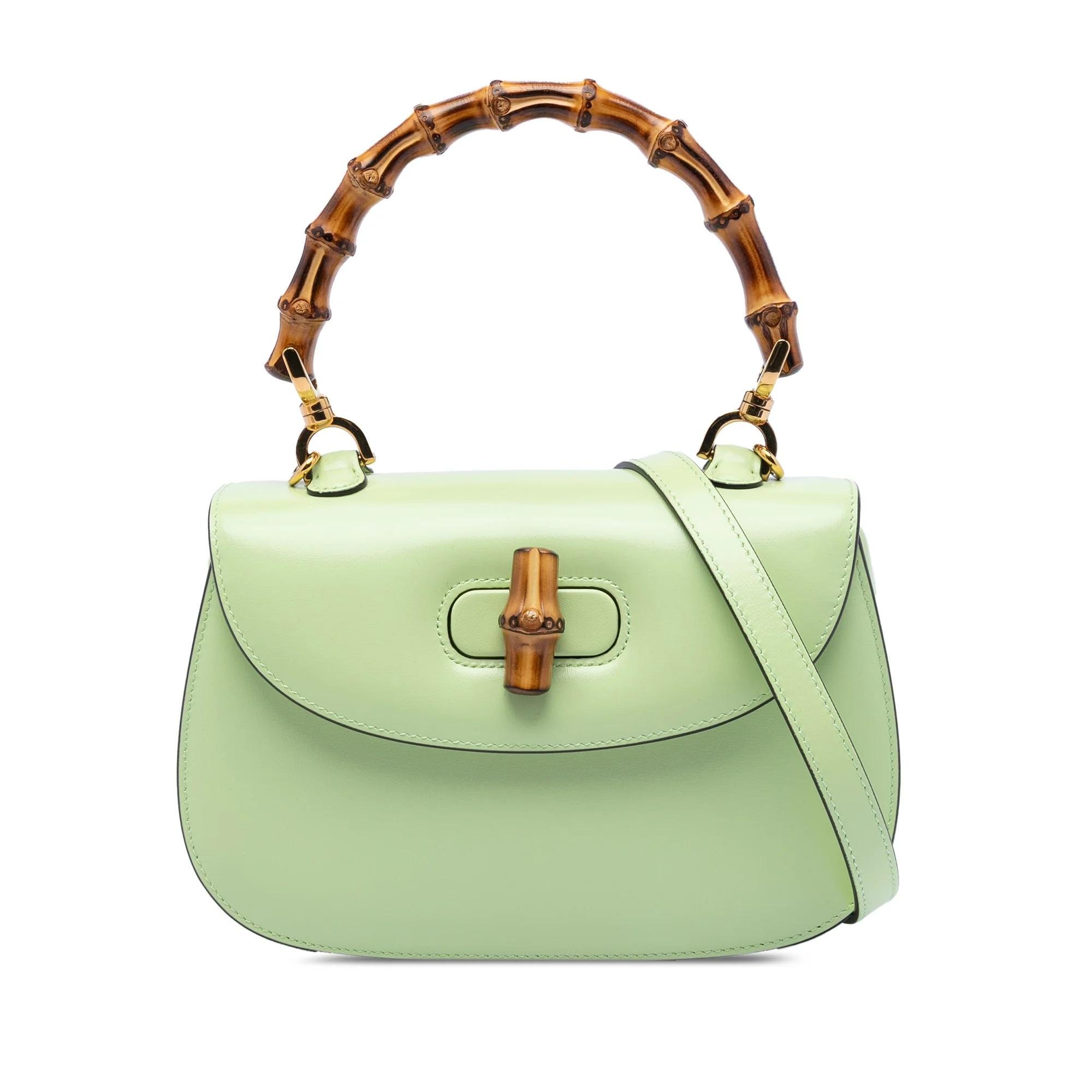 Bamboo Top Handle leather handbag