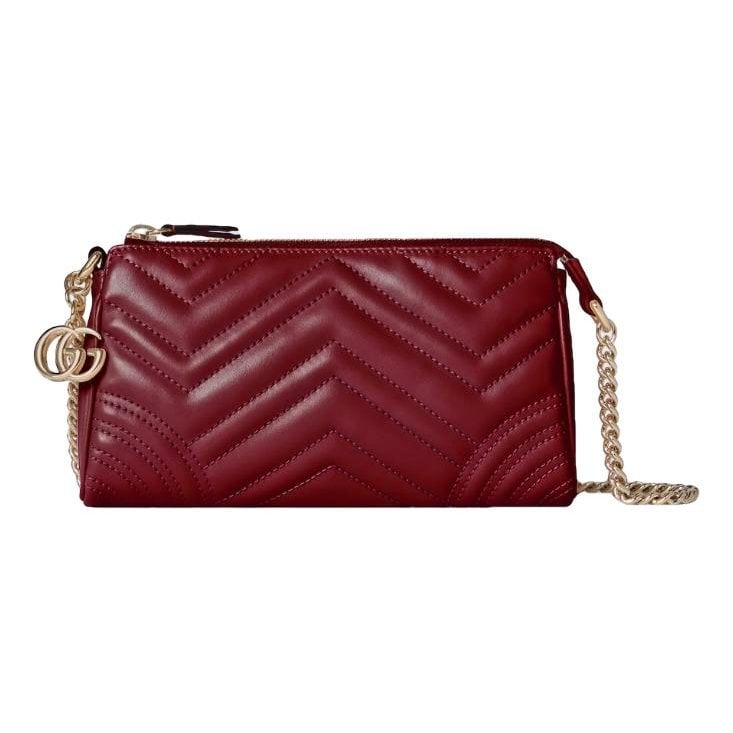 GG Marmont Chain Flap Wallet leather crossbody bag