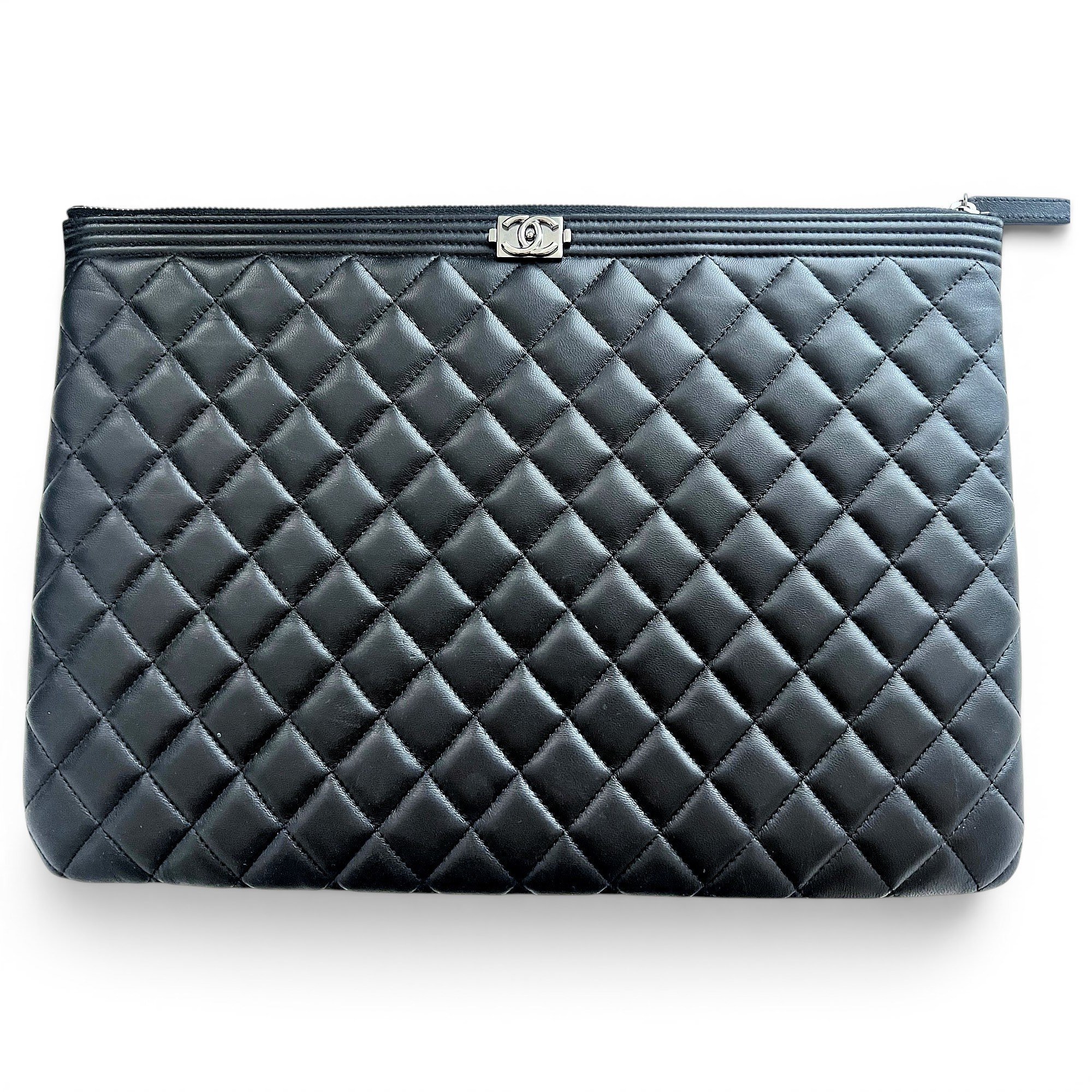 Boy leather clutch bag