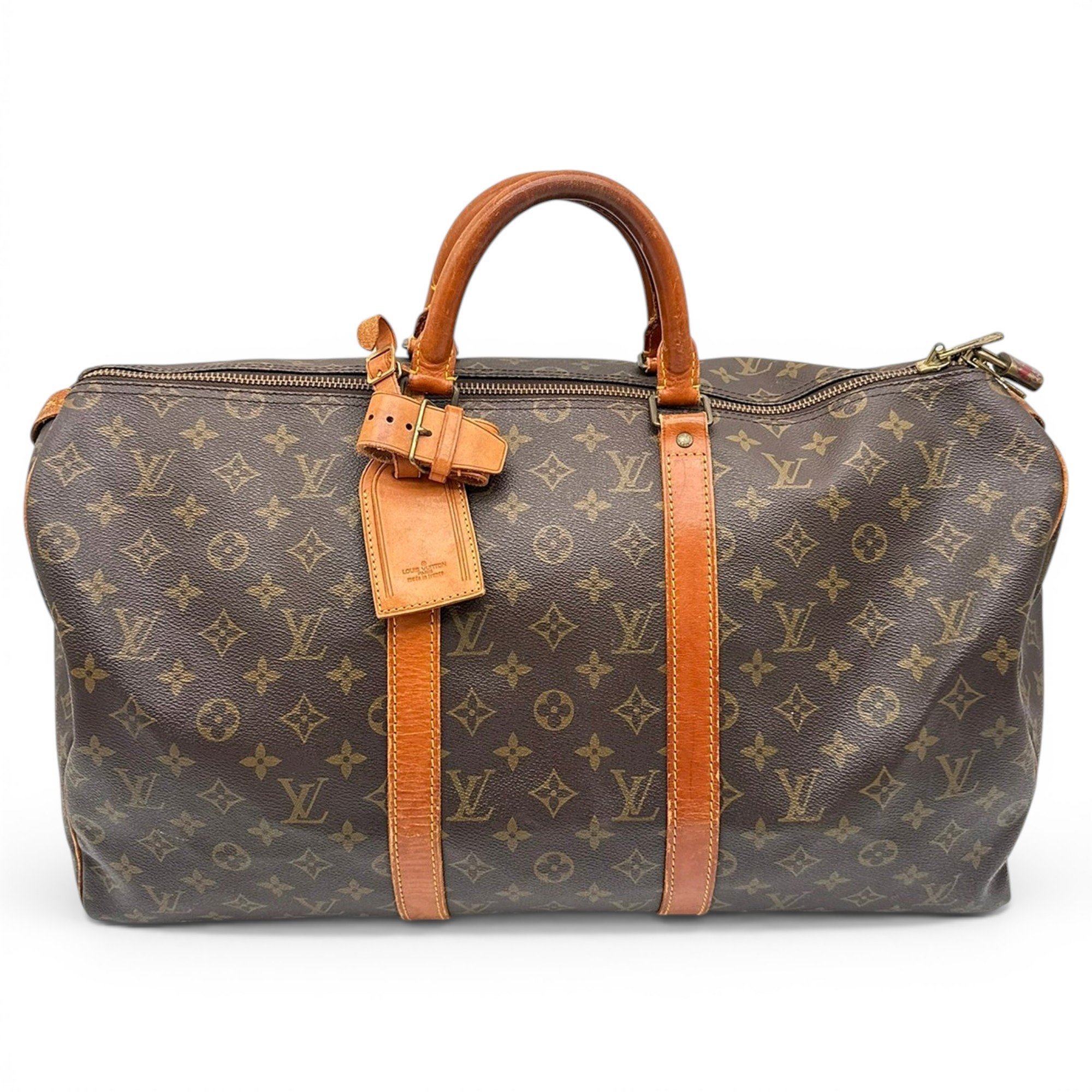 Keepall leather travel bag