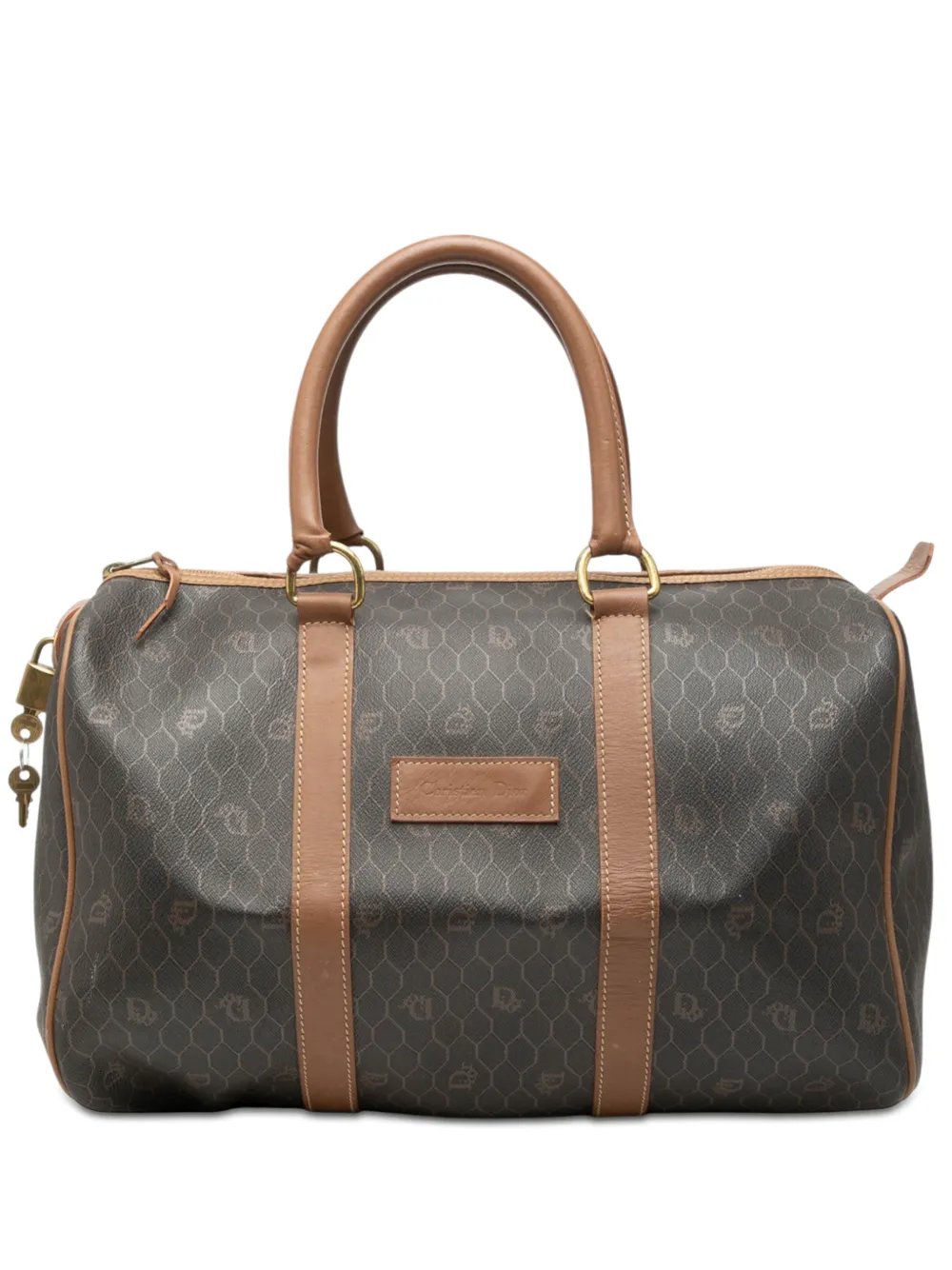 20th Century Honeycomb Coated Canvas boston bag
