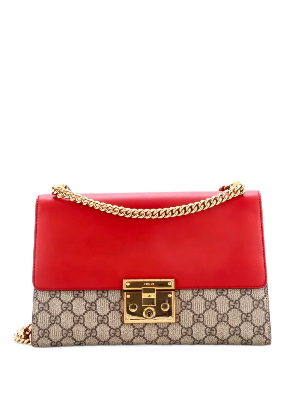 Padlock GG Coated Canvas and Leather Medium shoulder bag