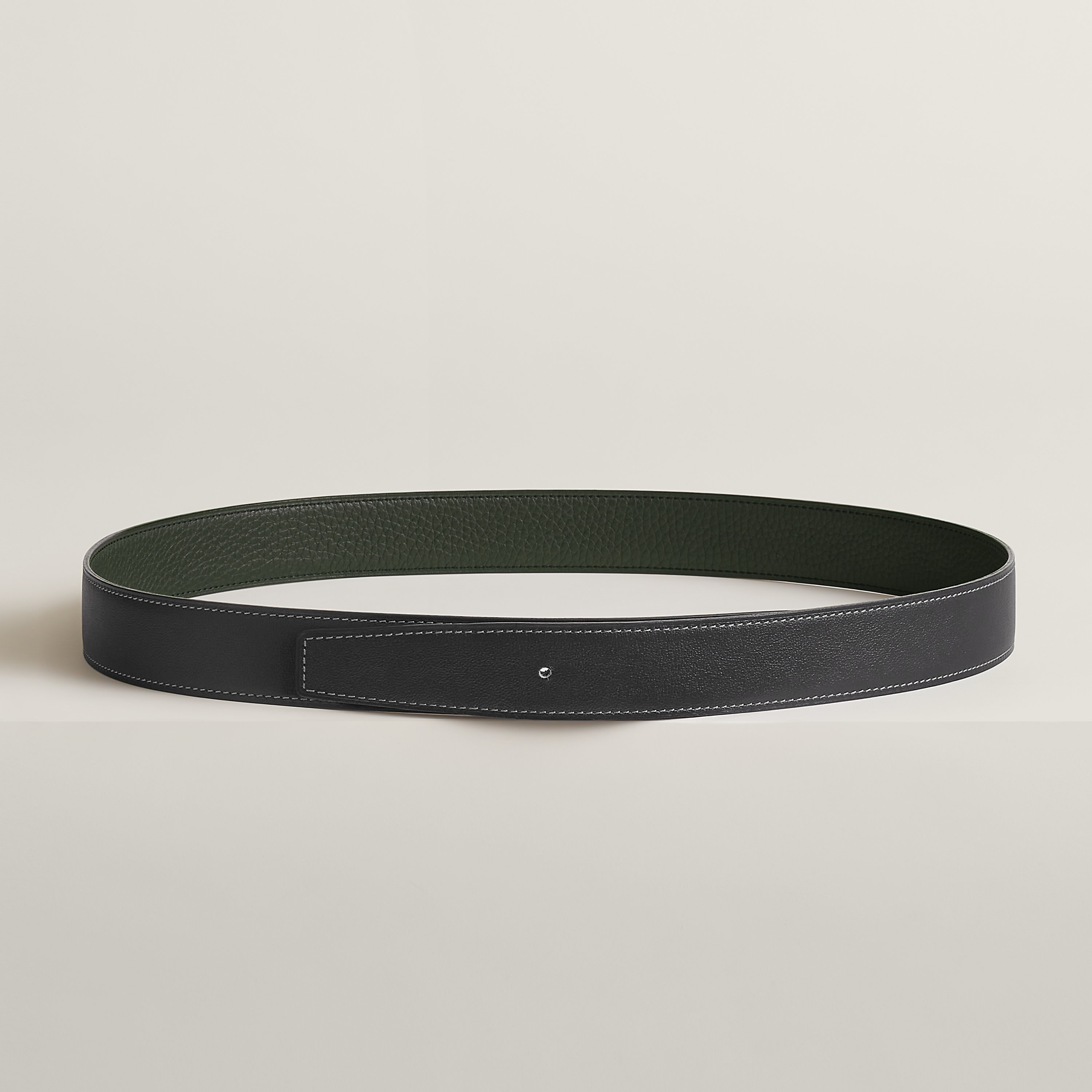 Reversible leather strap 32 mm