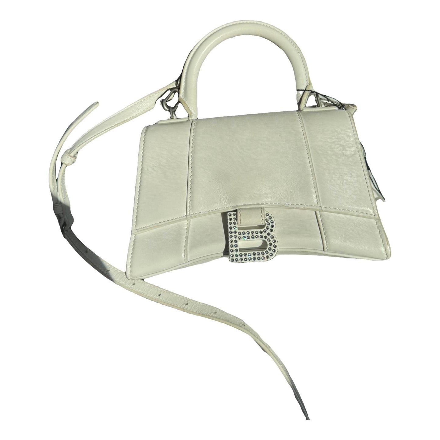 Hourglass leather handbag