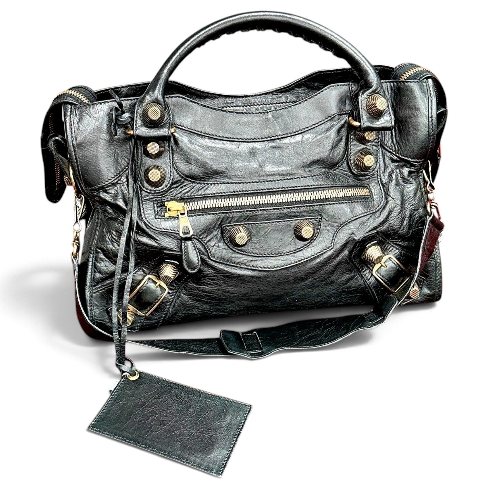 City leather handbag
