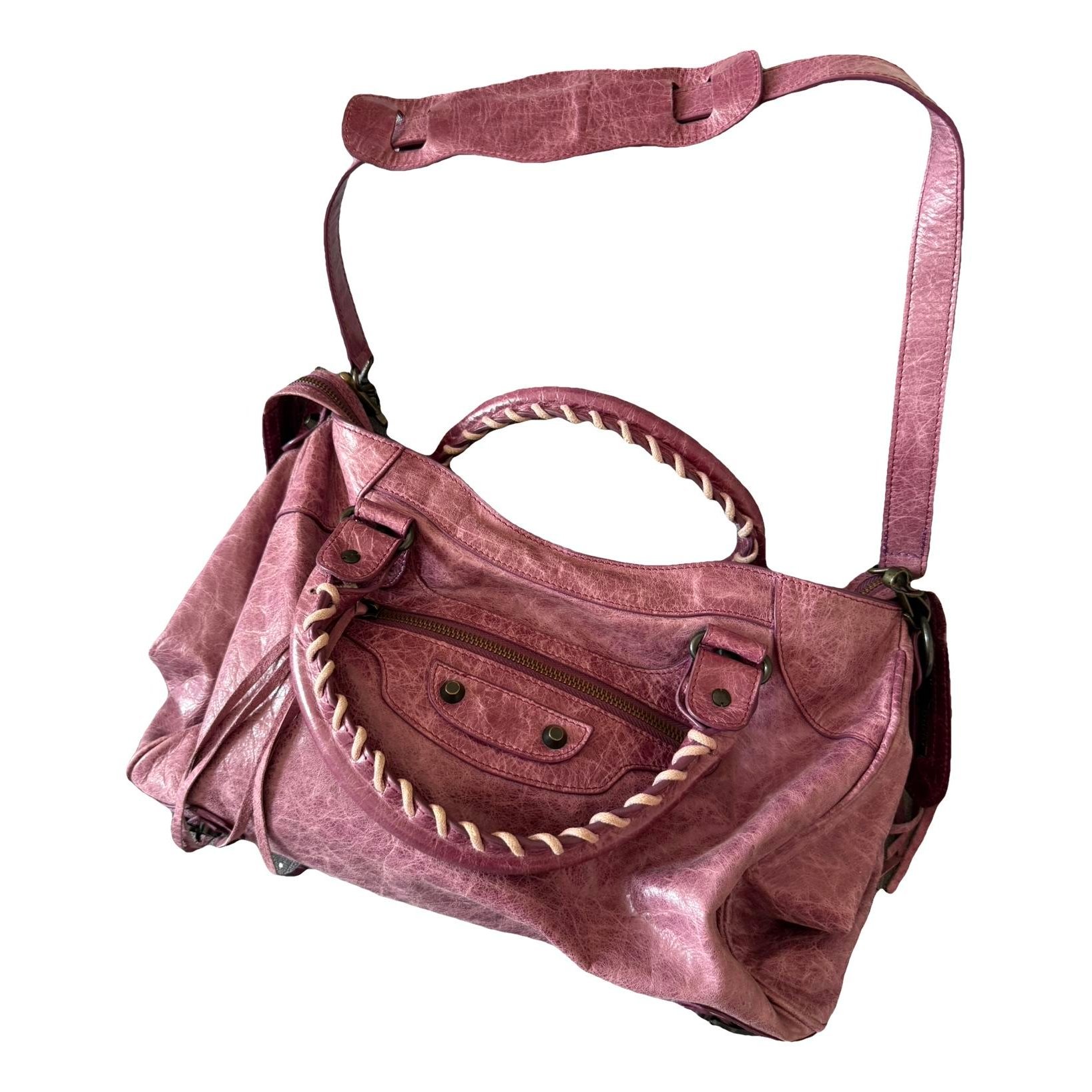 City leather handbag